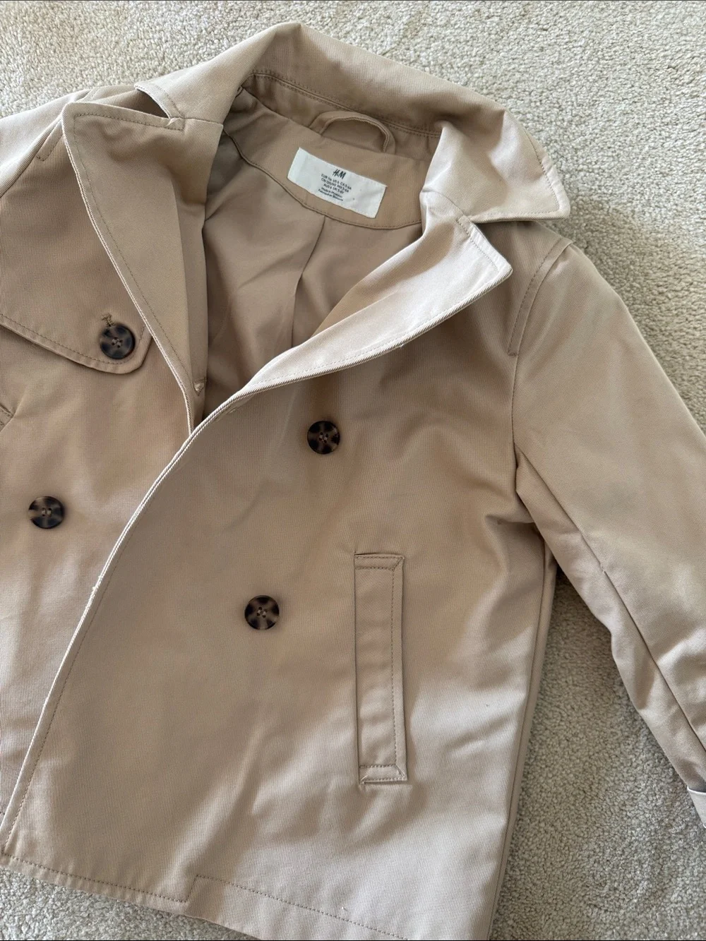 H&M Beige Kids' Pea Coat